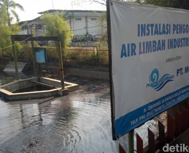 Air Limbah Genangi Pabrik IPAL Terpadu di Dayeuhkolot Bandung